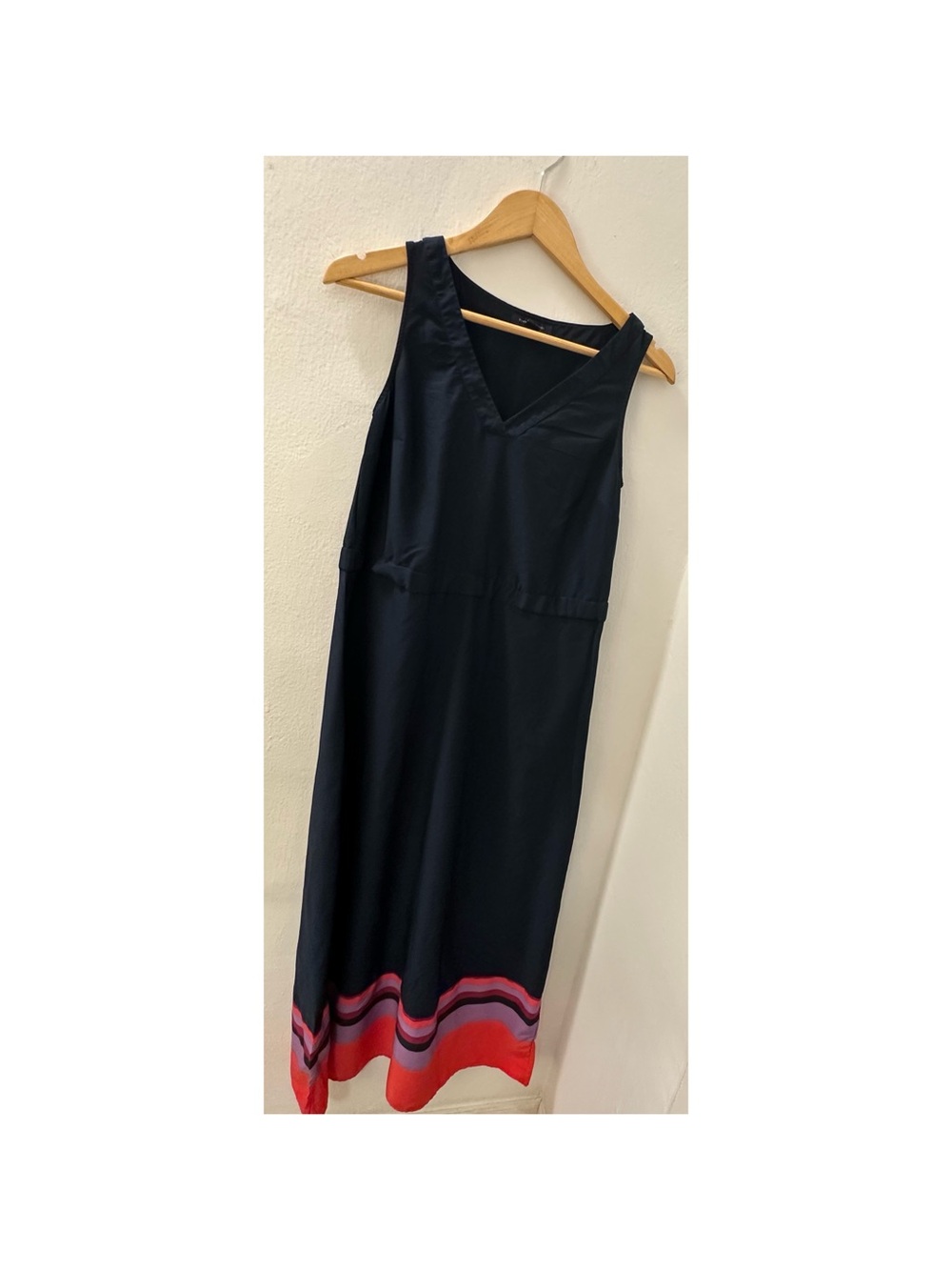 Tommy Hilfiger Navy Sleeveless Shift Dress Colorblock Hem XS